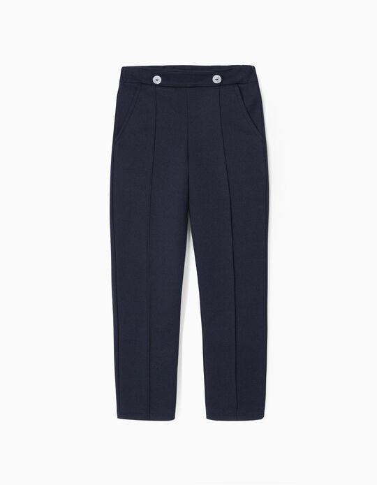 Trousers with Creases for Girls, Dark Blue