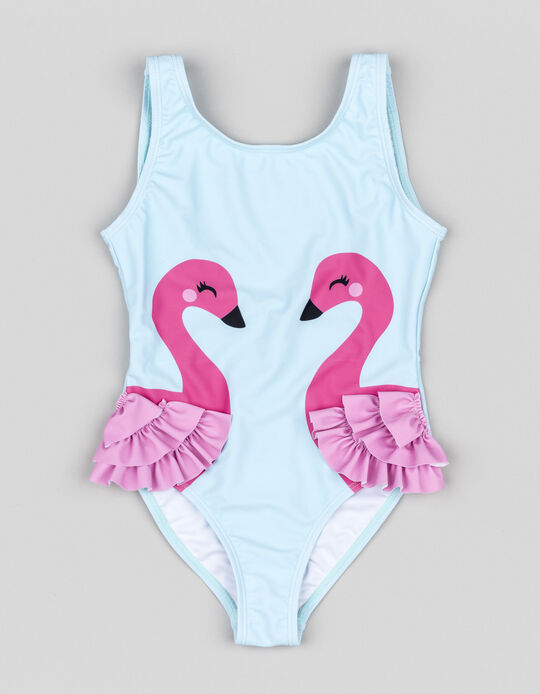 Comprar Online Fato de Banho para Menina 'Flamingos', Azul/Rosa
