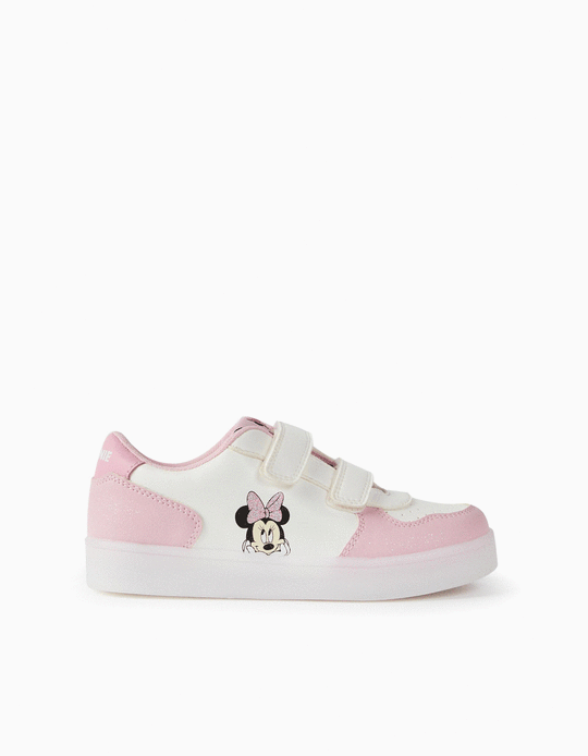Light-Up Trainers for Girls 'Minnie', White/Pink