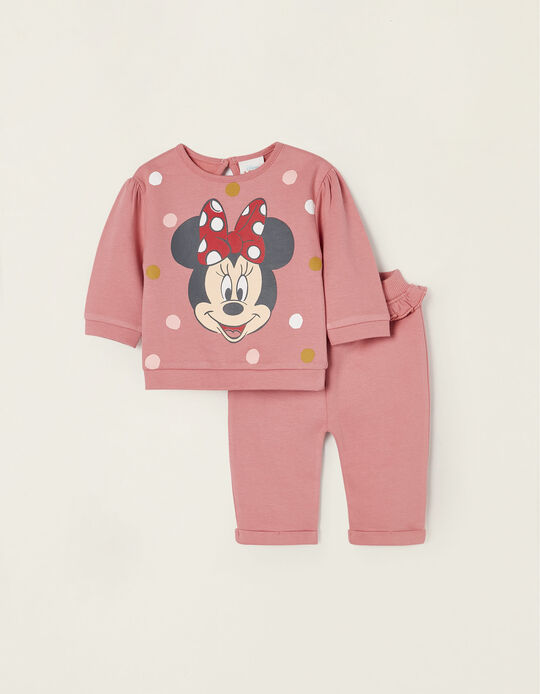 Cotton Tracksuit for Newborn Baby Girls 'Minnie', Pink