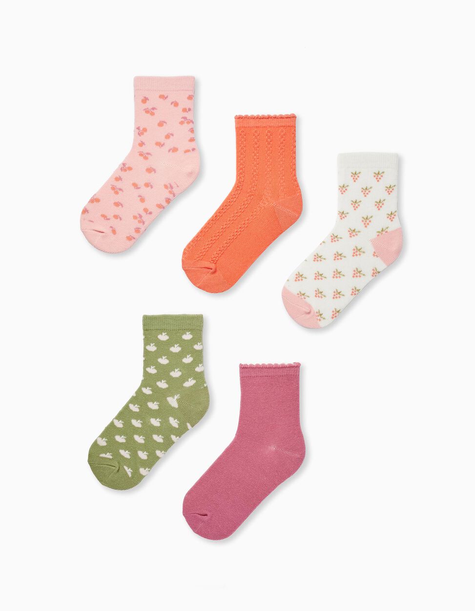 Buy Online Pack of 5 Pairs of Socks for Girls, Multicolour