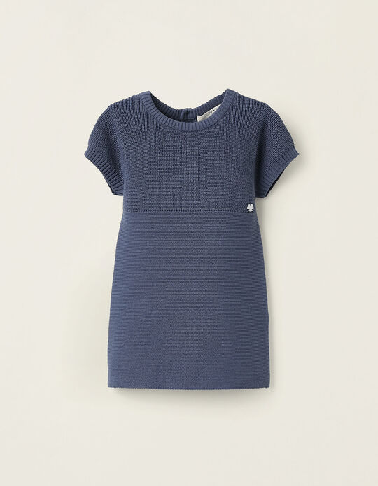 Comprar Online Vestido de Malha em Algodão para Recém-Nascida 'B&S', Azul