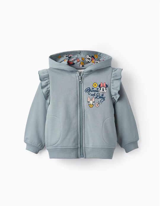Hooded Jacket with Ruffles for Baby Girls 'Minnie & Daisy', Light Blue