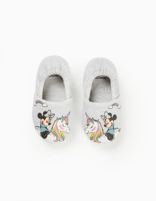 Fabric Slippers for Girls 'Minnie', Grey
