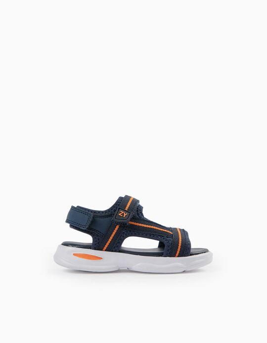 Sandals for Baby Boys, Dark Blue/Orange