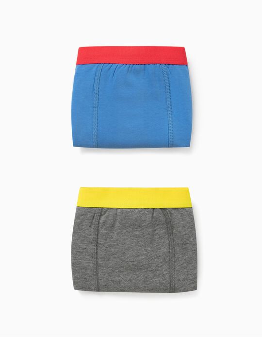 2 Boxer Shorts for Boys, 'DC Comics', Blue/Grey
