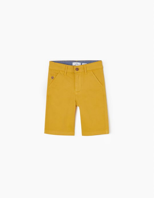 Twill Shorts for Boys, Yellow