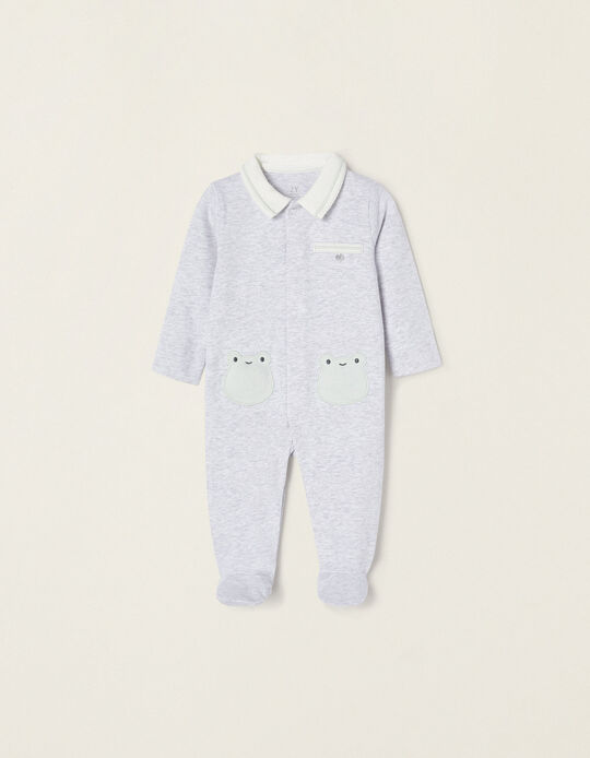 Sleepsuit for Newborns 'Frogs', Grey