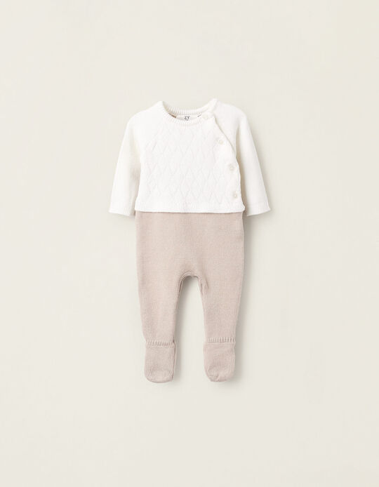 Comprar Online Babygrow de Malha para Recém-Nascido, Branco/Bege