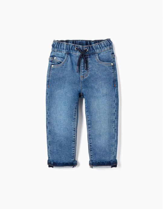 Sporty Denim Trousers for Baby Boys, Blue