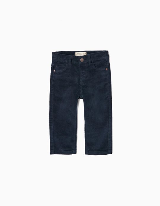 Corduroy Trousers for Baby Boys, Dark Blue