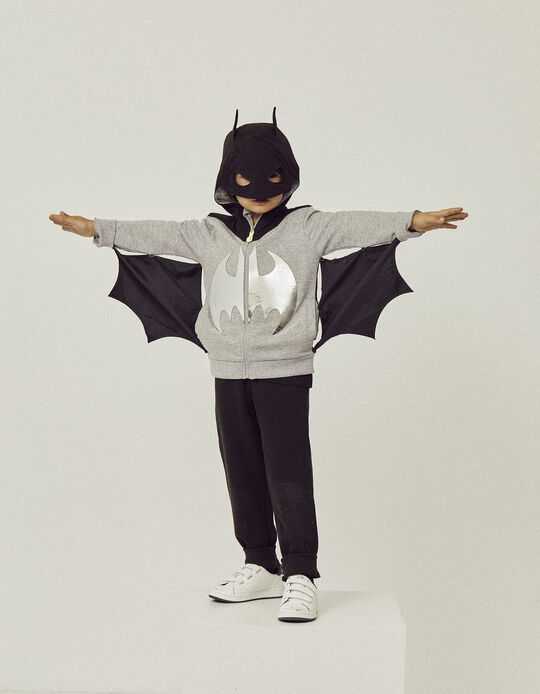 Cotton Jacket for Hood-Mask and Wings for Boys 'Batman', Black/Grey