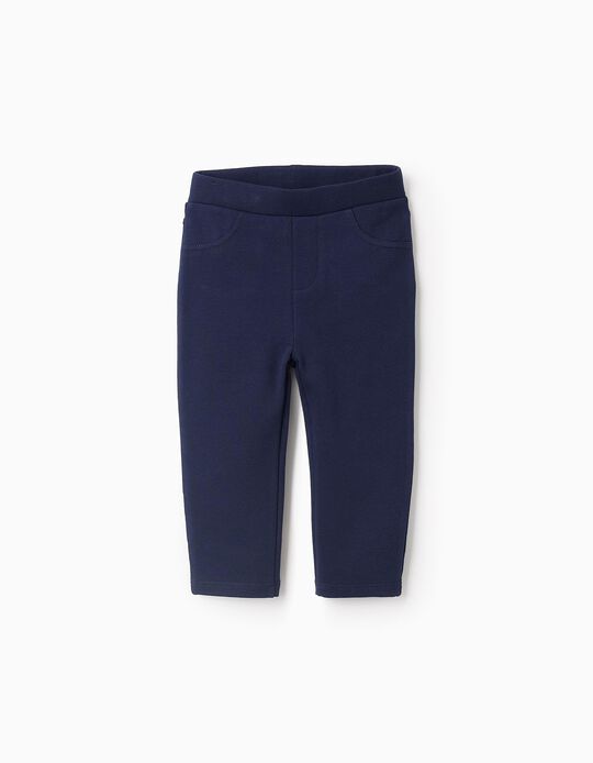 Comprar Online Jeggings Cardadas para Bebé Menina, Azul Escuro