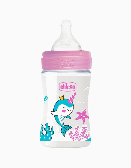 Baby Bottle WB 150ml Sil 0m+ Pink Chicco