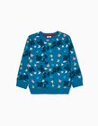 Brushed Sweatshirt 100% Cotton for Boys 'Mickey', Blue