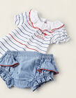 Buy Online T-Shirt + Diaper Cover for Newborn Girls 'Minnie', White/Red/Blue