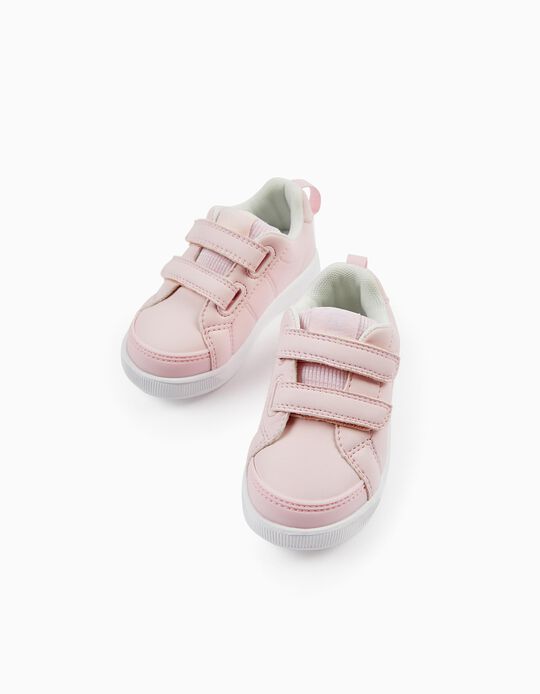 Trainers in Synthetic Leather for Baby Girls 'ZY 1996', Pink/White