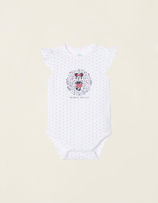 Ruffled Bodysuit for Newborn Baby Girls 'Minnie', White