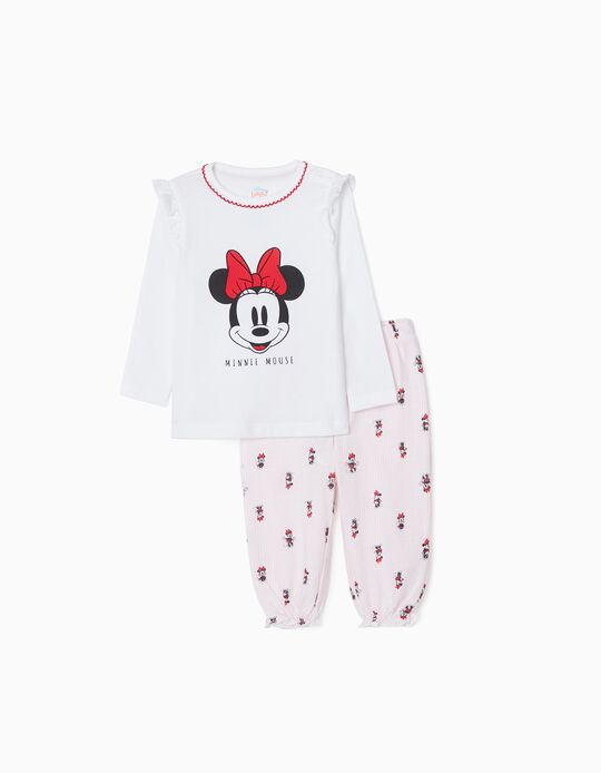 Pijama para Bebé Niña 'Minnie', Rosa/Blanco