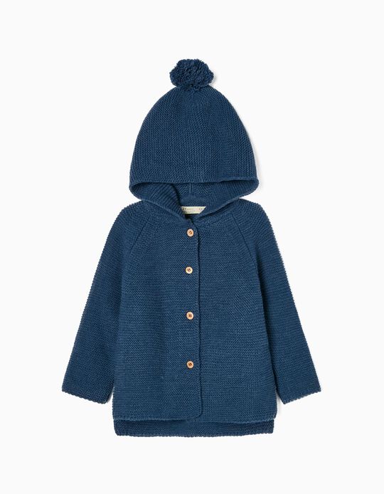 Hooded Cardigan for Baby Girls, Blue