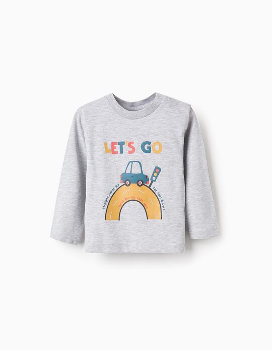 Comprar Online T-shirt de Manga Comprida para Bebé Menino 'Carro', Cinza