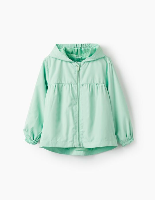 Hooded Windbreaker Jacket for Girls, Green