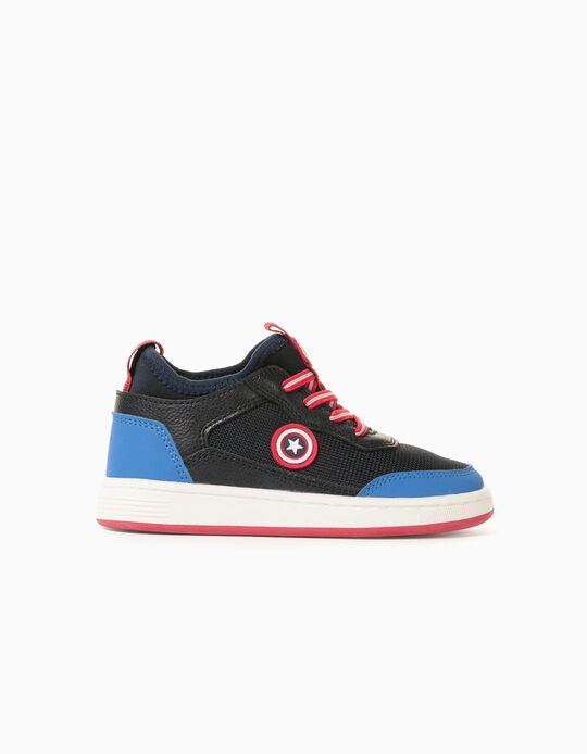 Trainers with Neoprene Insert for Boys 'Captain America', Blue