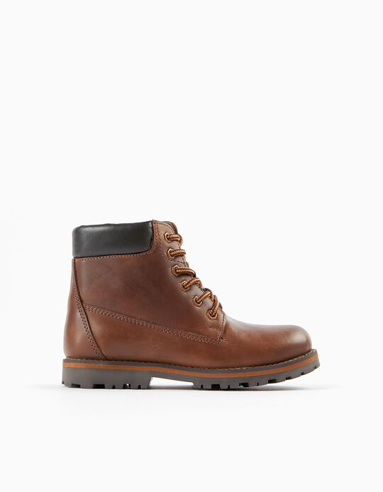 Leather Boots for Boys, Brown