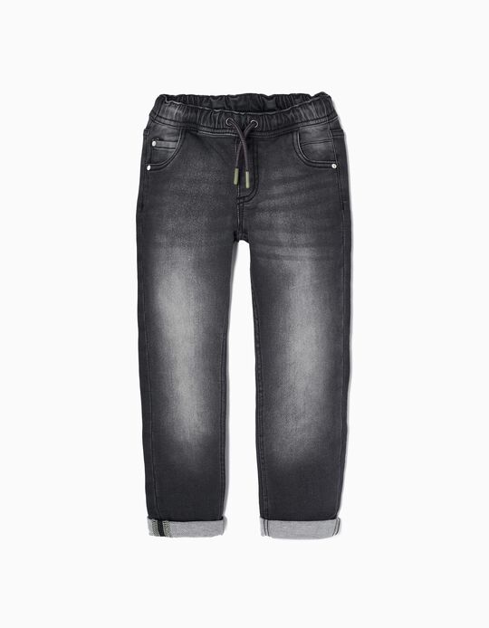Cotton Sporty Jeans for Boys 'Slim Fit', Dark Grey