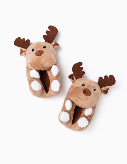 Slippers for Children 'Reindeer', Camel
