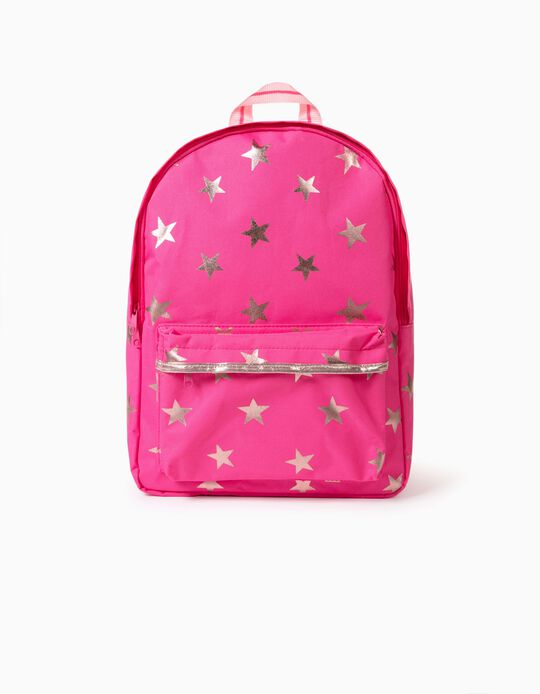 Backpack for Girls 'Stars', Pink/Golden