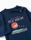 Comprar Online T-Shirt de Manga Comprida para Bebé Menino 'Fly High', Azul-Escuro