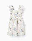 Buy Online Cotton Flower Dress for Girls 'You&Me', White