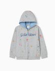 Hooded Jacket for Girls 'Wild Bloom', Grey