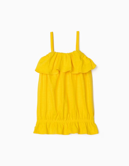 Strappy Top with Ruffles for Girls, Yellow