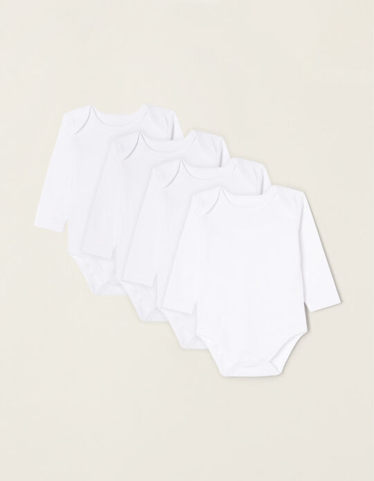5 Pack Cotton Bodysuits for Babies and Newborns, White