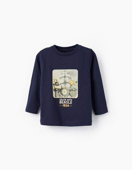 Cotton T-shirt for Baby Boy 'Beagle', Dark Blue