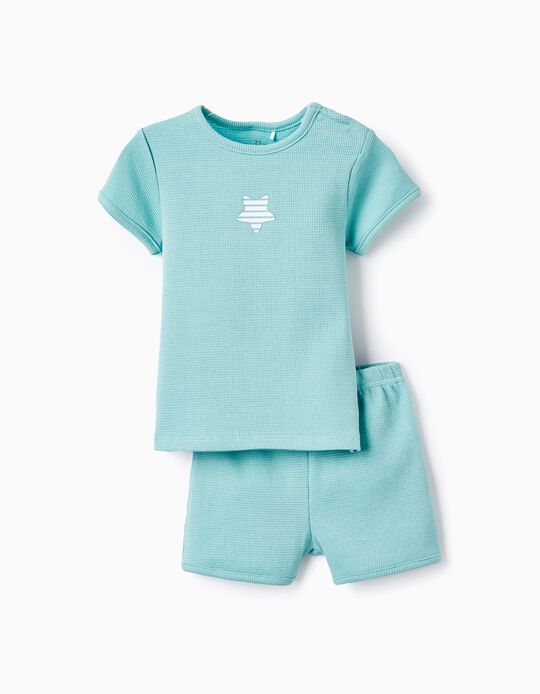 T-shirt + Cotton Shorts for Baby, Green