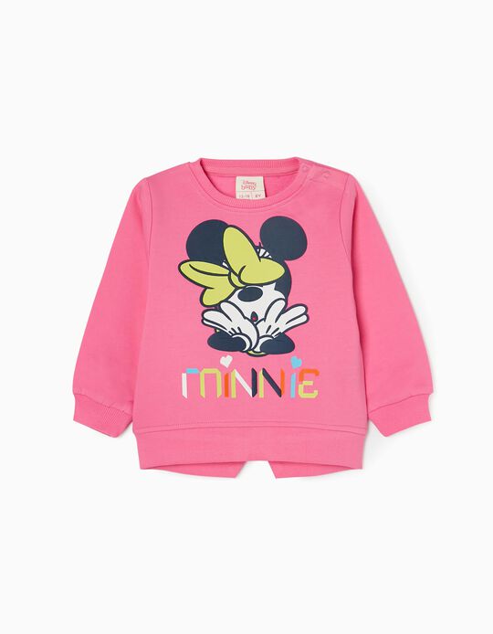 Brushed Sweatshirt 100% Cotton for Baby Girls 'Minnie', Pink
