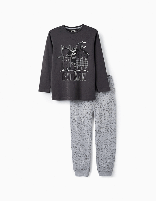 Cotton Pyjamas for Boys 'Batman - Glows in the Dark', Grey
