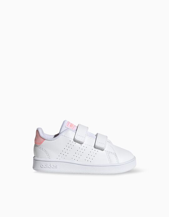 Zapatillas para Bebé y Niña 'Adidas Advantage', Blanco/Coral