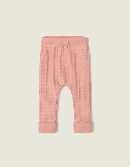 Knit Trousers for Newborn Girls, Pink