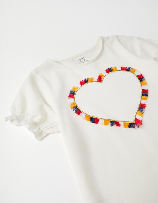 T-Shirt for Girls 'Heart', White