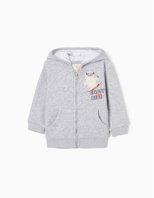 Hooded Jacket with Thermal Effect for Baby Boys 'Yeti', Grey