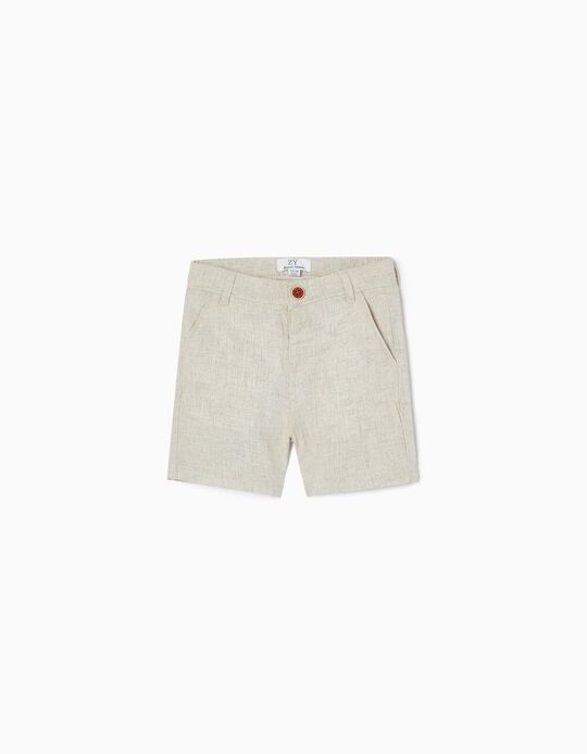 Shorts with Linen for Baby Boys, Beige