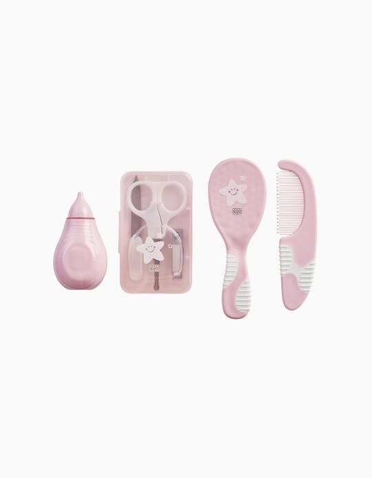 6-Piece Baby Care Set by Saro, Pink