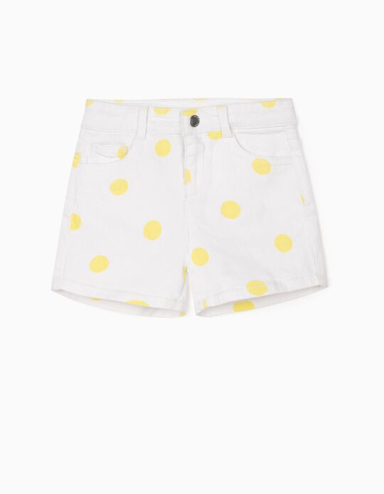 Twill Shorts for Baby Girls, White