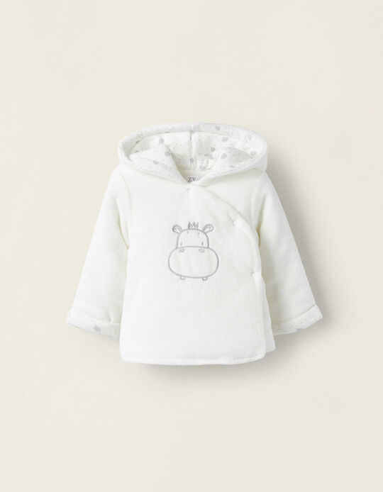Comprar Online Blusão Acolchoado de Veludo para Recém-Nascido 'Hipopótamo', Branco