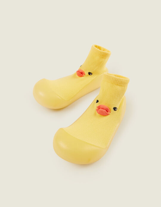 Socks with Rubber Soles for Babies 'Steppies', Yellow