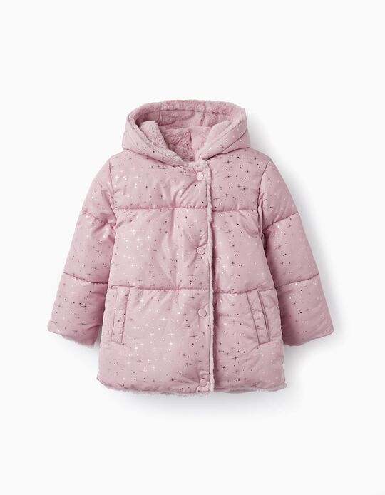 Padded Hooded Coat for Girl, Pink